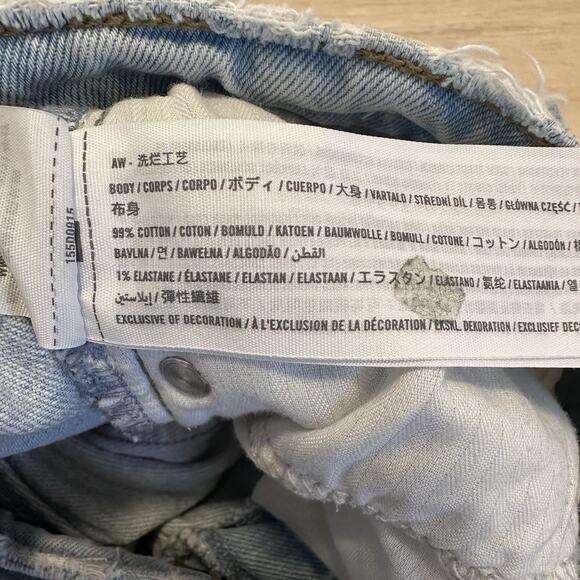 A&F Women 31 Jeans 90s Straight Ultra High Rise‎ Distress Light Blue - Picture 7 of 10